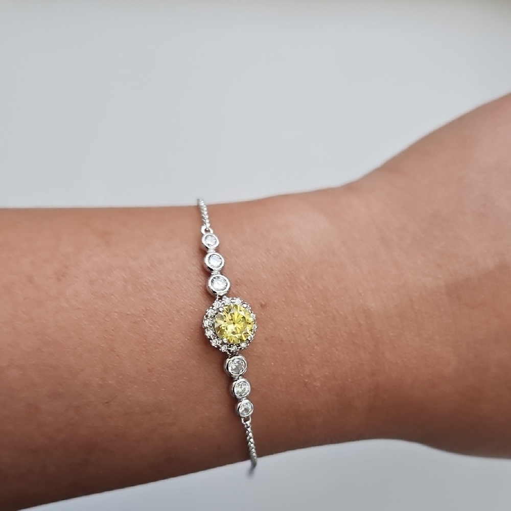 1ct Lemon Yellow Moissanite Bracelet